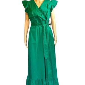 Green NY&Co Ruffle Maxi Dress